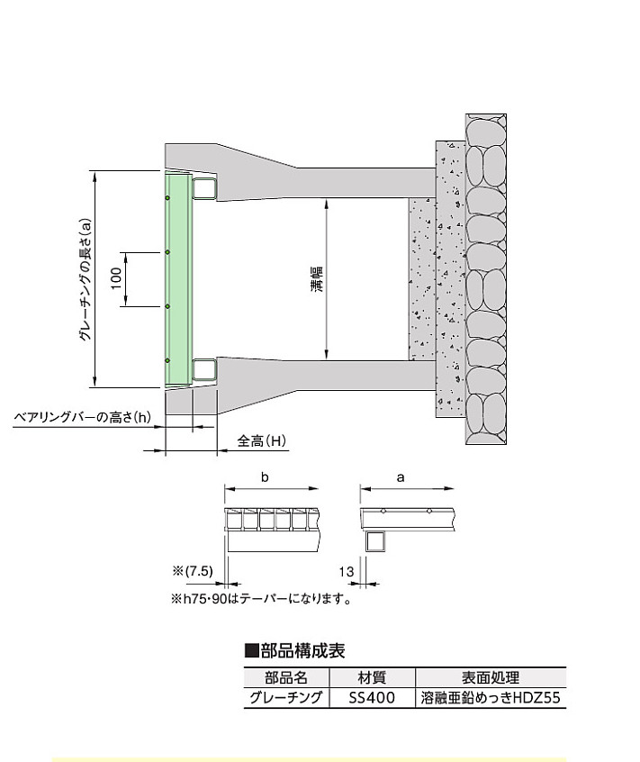 グレーチング かさ上げ用 側溝 横断溝用 溝幅400mm用 グレーチング かさ上げ用 側溝 横断溝用 溝幅400mm用